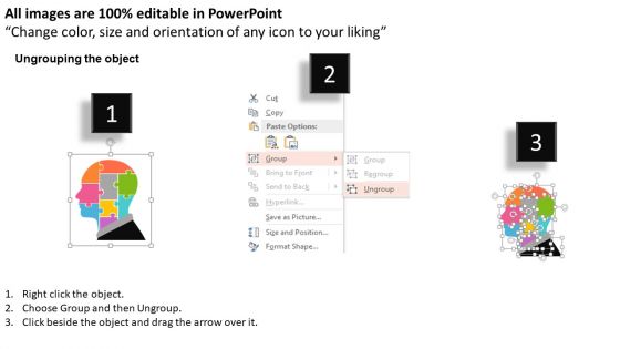 Face With Puzzle Design And Icons Powerpoint Template