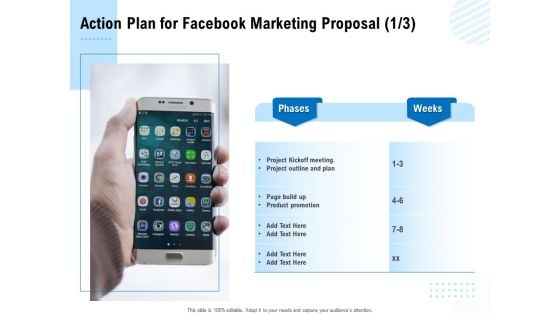Facebook Ad Management Action Plan For Facebook Marketing Proposal Ppt Infographics Styles PDF