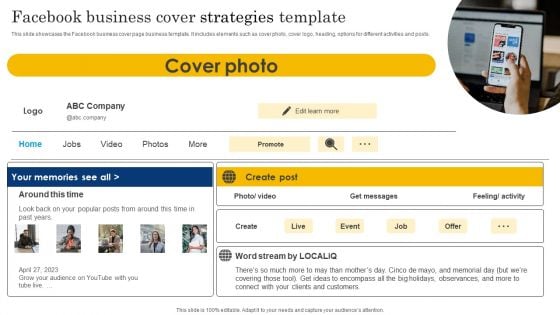 Facebook Business Cover Strategies Template Microsoft PDF