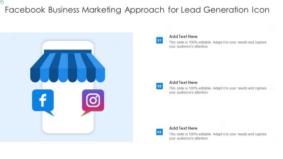 Facebook Business Marketing Approach For Lead Generation Icon Brochure PDF