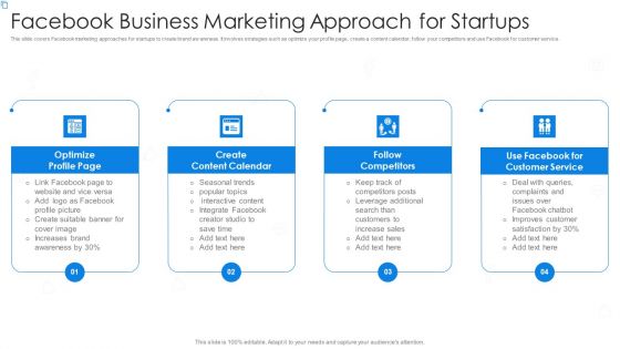 Facebook Business Marketing Approach For Startups Sample PDF Facebook Business Marketing Approach For Startups Sample PDF
