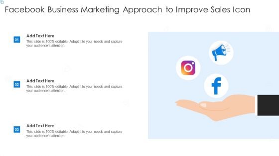 Facebook Business Marketing Approach To Improve Sales Icon Mockup PDF