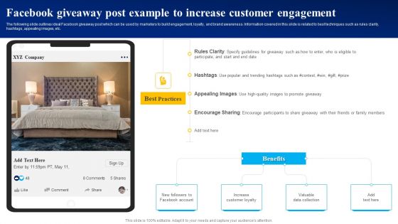 Facebook Giveaway Post Example To Increase Customer Engagement Download PDF