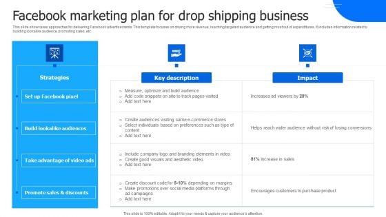 Facebook Marketing Plan For Drop Shipping Business Themes PDF