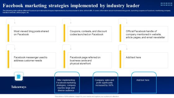 Facebook Marketing Strategies Implemented By Industry Leader Designs PDF Facebook Marketing Strategies Implemented By Industry Leader Designs PDF