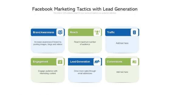 Facebook Marketing Tactics With Lead Generation Ppt PowerPoint Presentation File Visuals PDF