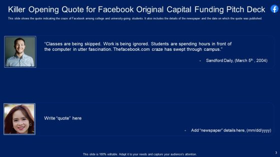 Facebook Original Capital Funding Pitch Deck Ppt PowerPoint Presentation Complete Deck With Slides Slide03