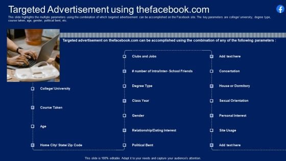 Facebook Original Capital Funding Targeted Advertisement Using Thefacebook Com Diagrams PDF