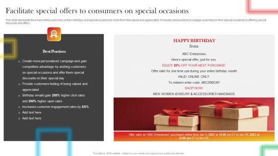 Facilitate Special Offers To Consumers On Special Occasions Download PDF