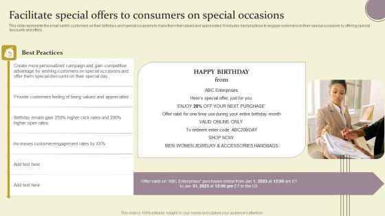 Facilitate Special Offers To Consumers On Special Occasions Ppt Slides Tips PDF