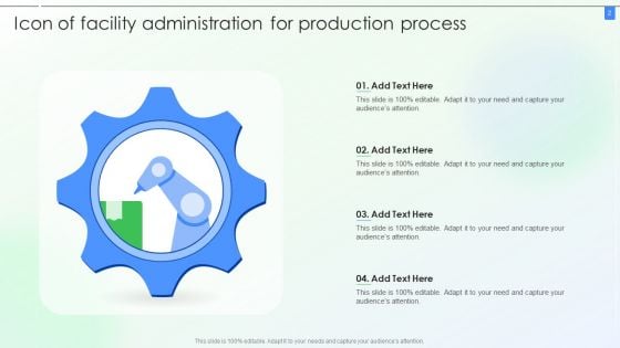 Facility Administration Icon Ppt PowerPoint Presentation Complete Deck With Slides