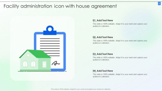 Facility Administration Icon Ppt PowerPoint Presentation Complete Deck With Slides