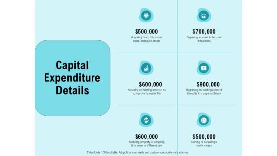 Facility Operations Contol Capital Expenditure Details Ppt Outline Maker PDF