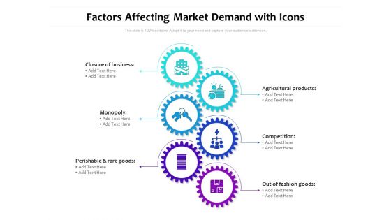 Factors Affecting Market Demand With Icons Ppt PowerPoint Presentation Gallery Icon PDF