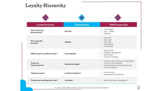 Factors Feasible Competitive Advancement Loyalty Hierarchy Ppt Gallery Design Inspiration PDF