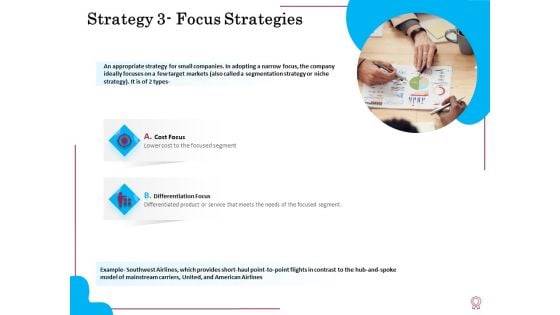 Factors Feasible Competitive Advancement Strategy 3 Focus Strategies Ppt Pictures PDF