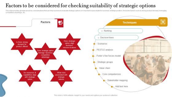 Factors To Be Considered For Checking Suitability Of Strategic Options Ideas PDF Factors To Be Considered For Checking Suitability Of Strategic Options Ideas PDF