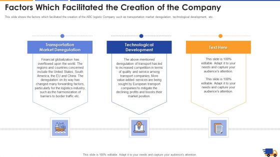 Factors Which Facilitated The Creation Of The Company Sample PDF