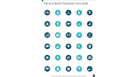 Factual Book Proposal Icons Slide One Pager Sample Example Document Factual Book Proposal Icons Slide One Pager Sample Example Document