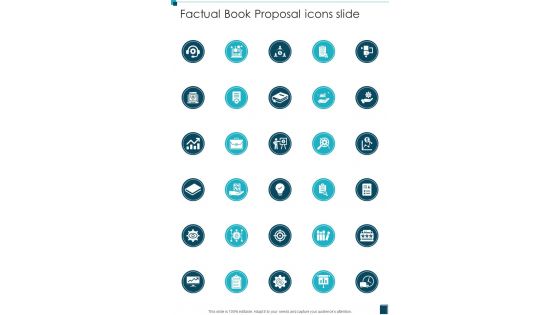 Factual Book Proposal Icons Slide One Pager Sample Example Document