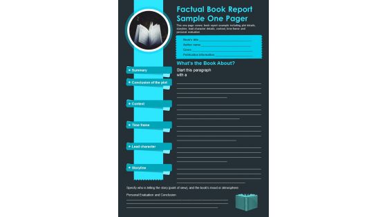 Factual Book Report Sample One Pager PDF Document PPT Template Factual Book Report Sample One Pager PDF Document PPT Template