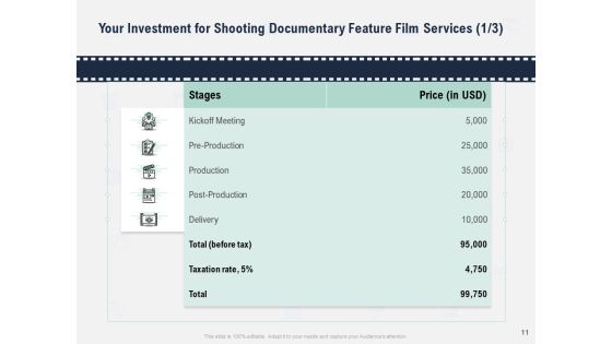Factual Picture Filming Proposal Ppt PowerPoint Presentation Complete Deck With Slides Slide11