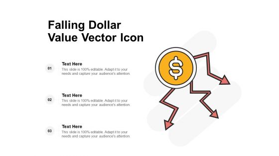 Falling Dollar Value Vector Icon Ppt PowerPoint Presentation Icon Infographic Template PDF