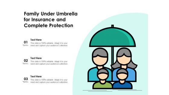 Family Under Umbrella For Insurance And Complete Protection Ppt PowerPoint Presentation Gallery Slides PDF