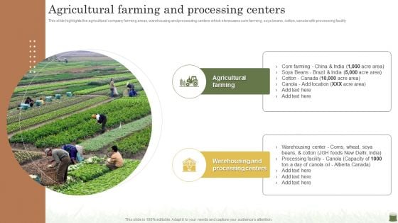 Farming Business Company Profile Agricultural Farming And Processing Centers Ideas PDF