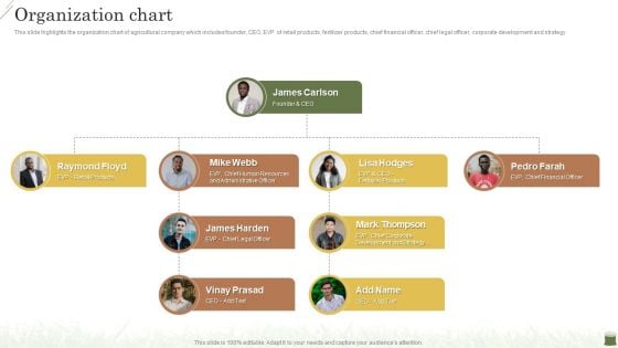 Farming Business Company Profile Organization Chart Icons PDF