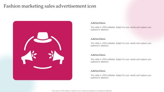 Fashion Marketing Sales Advertisement Icon Ppt PowerPoint Presentation Gallery Elements PDF