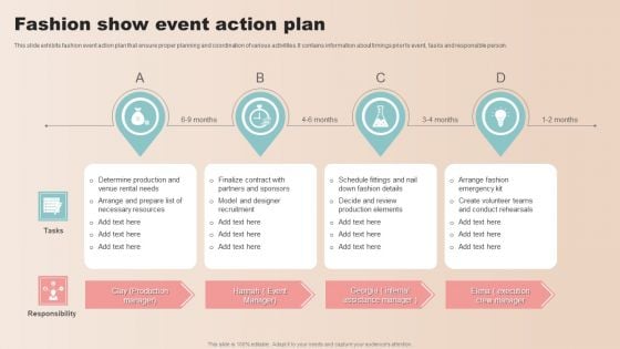 Fashion Show Event Action Plan Clipart PDF