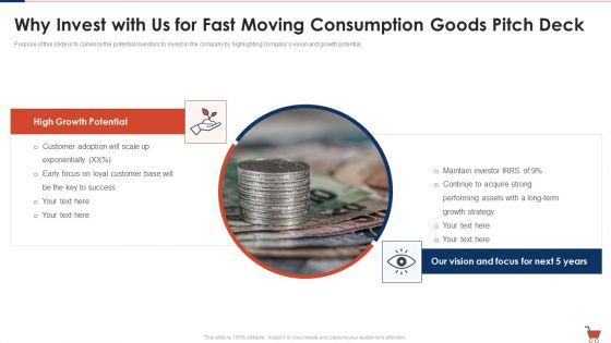 Fast Moving Consumption Goods Pitch Deck Successful Capital Raising Why Invest With Us For Fast Moving Inspiration PDF