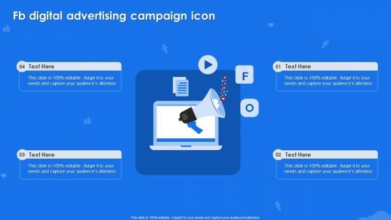 Fb Digital Advertising Campaign Icon Introduction PDF