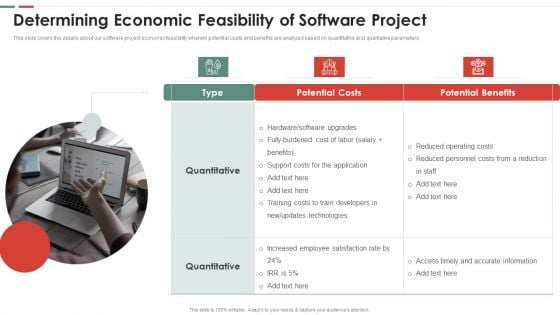 Feasibility Analysis Template Different Projects Determining Economic Feasibility Ideas PDF