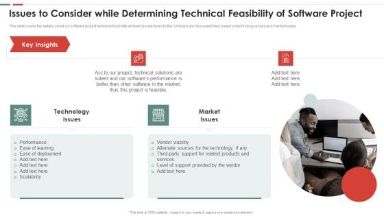 Feasibility Analysis Template Different Projects Issues To Consider While Determining Ideas PDF