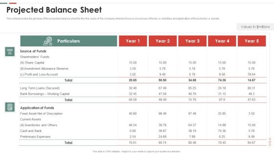 Feasibility Analysis Template Different Projects Projected Balance Sheet Download PDF