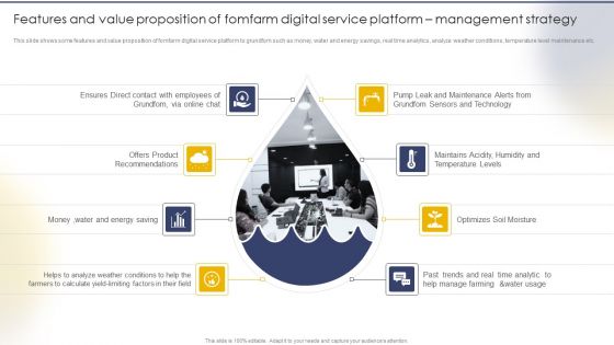 Features And Value Proposition Of Fomfarm Digital Service Platform Management Strategy Pictures PDF