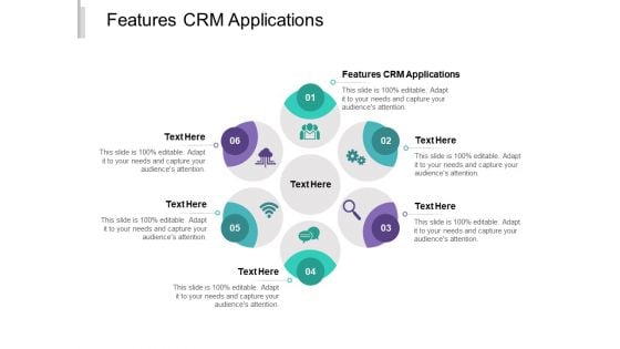 Features CRM Applications Ppt PowerPoint Presentation Portfolio Guidelines Cpb