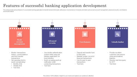 Features Of Successful Banking Application Development Ppt Example PDF Features Of Successful Banking Application Development Ppt Example PDF