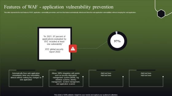 Features Of WAF Application Vulnerability Prevention Formats PDF