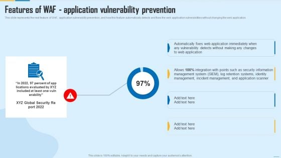 Features Of WAF Application Vulnerability Prevention WAF Platform Designs PDF