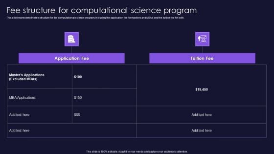 Fee Structure For Computational Science Program Clipart PDF