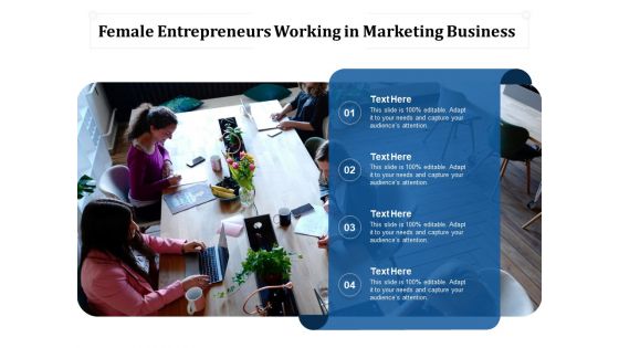 Female Entrepreneurs Working In Marketing Business Ppt PowerPoint Presentation Gallery Templates PDF Female Entrepreneurs Working In Marketing Business Ppt PowerPoint Presentation Gallery Templates PDF
