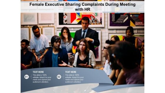 Female Executive Sharing Complaints During Meeting With HR Ppt PowerPoint Presentation File Inspiration PDF