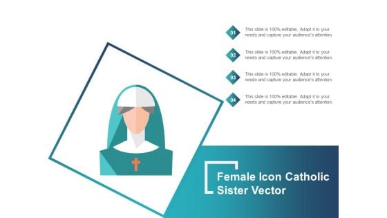 Female Icon Catholic Sister Vector Ppt PowerPoint Presentation Portfolio Themes