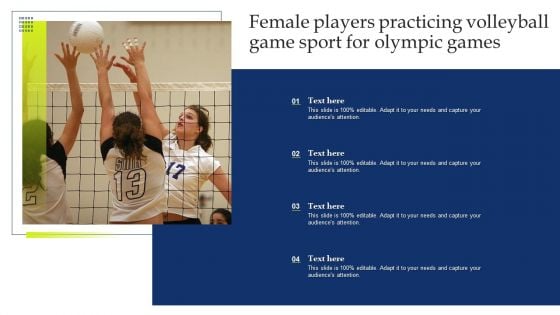 Female Players Practicing Volleyball Game Sport For Olympic Games Brochure PDF