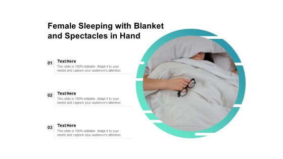 Female Sleeping With Blanket And Spectacles In Hand Ppt PowerPoint Presentation Gallery Portfolio PDF