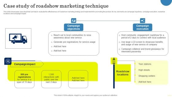 Field Marketing Strategies To Boost Product Sales Case Study Of Roadshow Marketing Technique Demonstration PDF