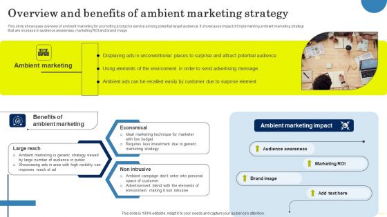 Field Marketing Strategies To Boost Product Sales Overview And Benefits Of Ambient Marketing Topics PDF